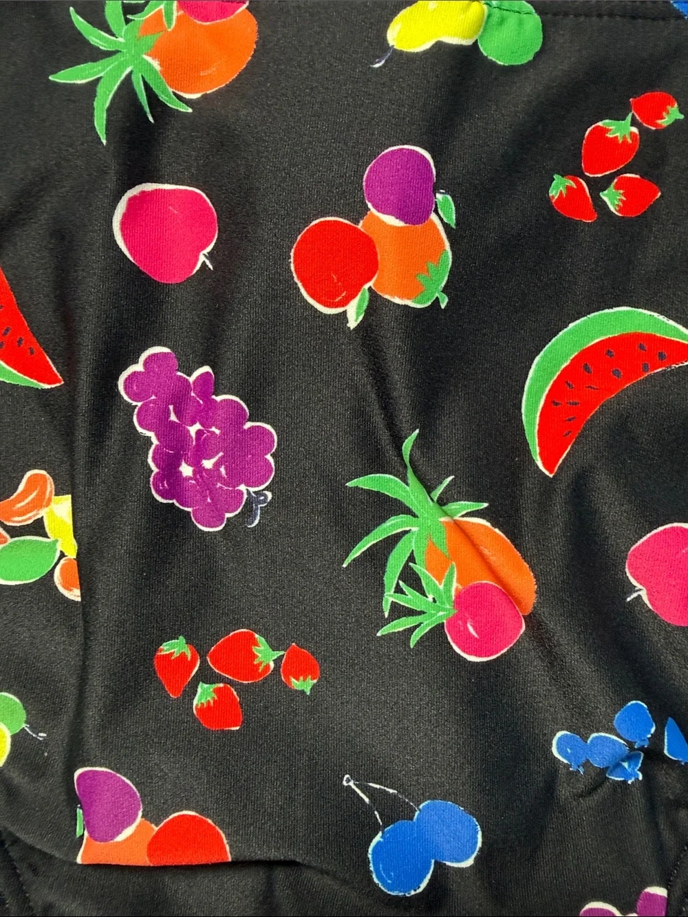 kate spade Black Bandeau Bikini with Multicolor Fruit Print